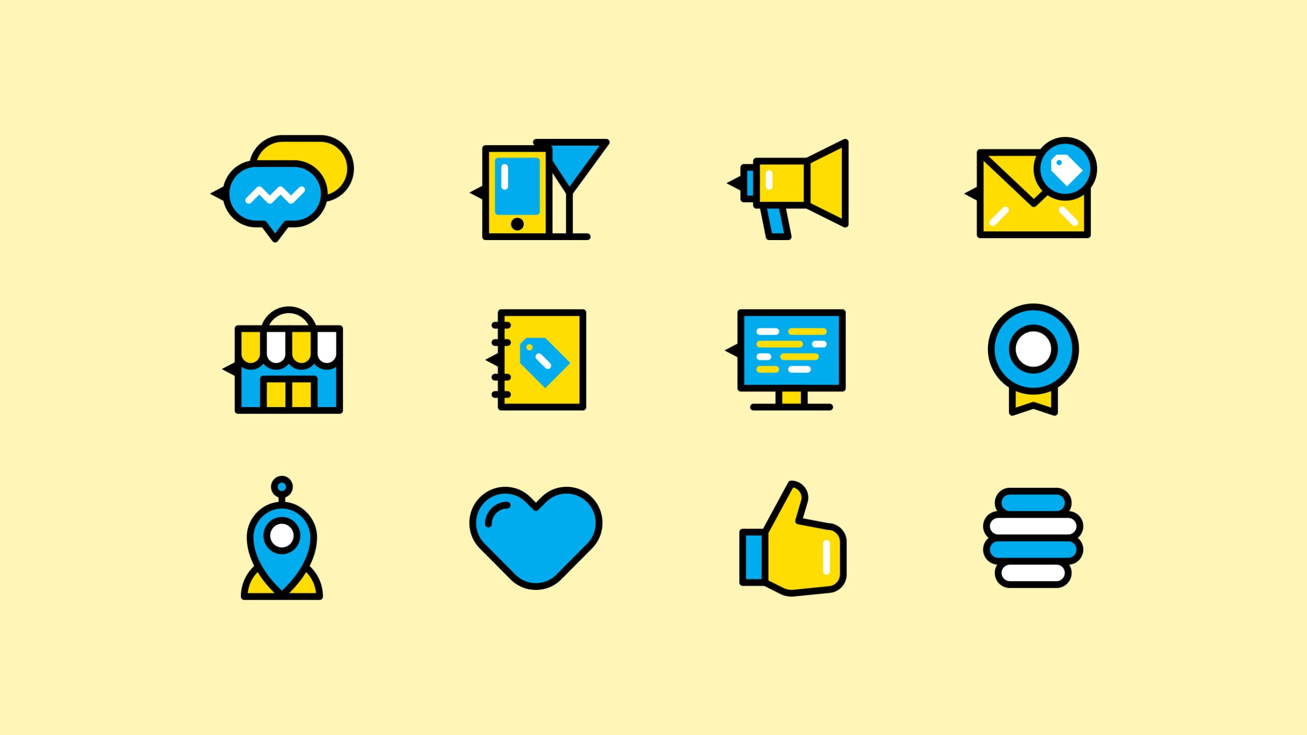 Iconos diseñados para Bee Social